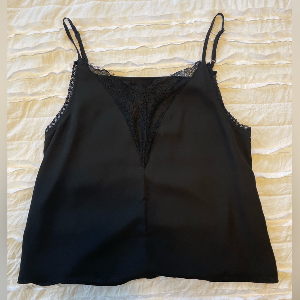 Black Low V Lace Blouse